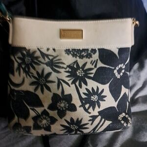Spartina 449 linen and leather crossbody bag